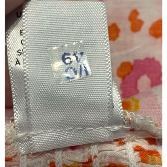 BP Sally Retro Floral Halter Top White Orange Pink V-Neck Smock Back 3X - Picture 4 of 7